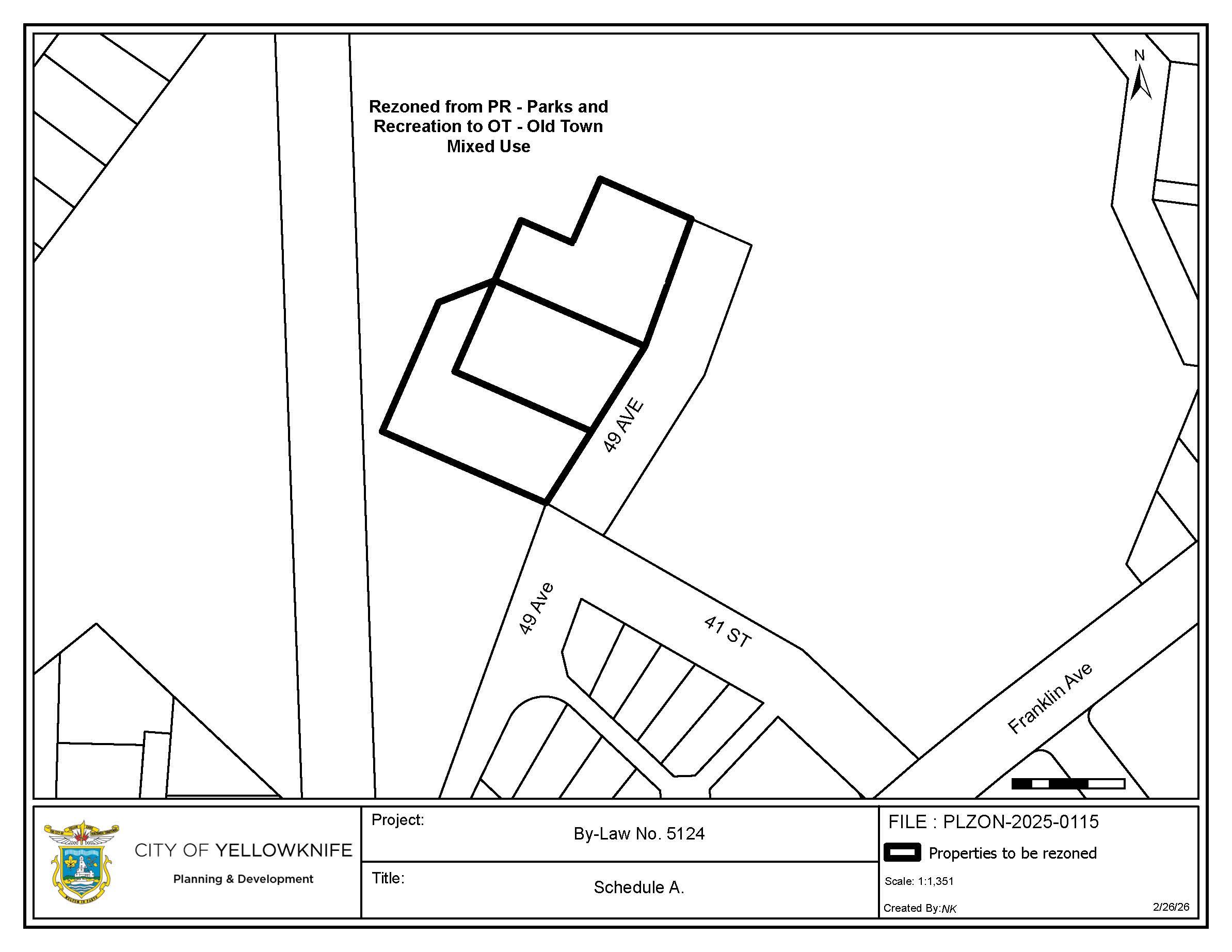 By-law No. 5124 Schedule A