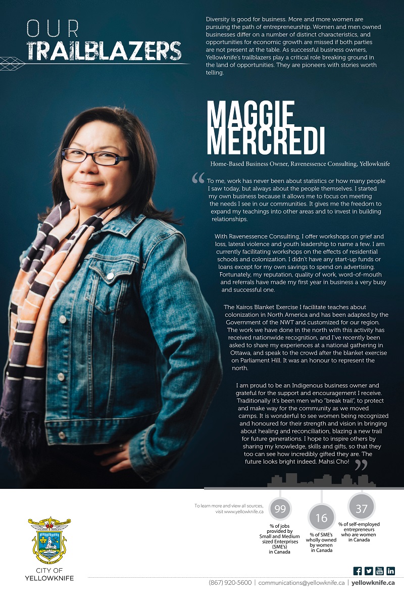 Trailblazer Graphic - Maggie Mercredi  (caption below)